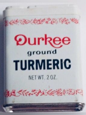Durkees Ground Turmeric Spice Tin Container 2 oz Vintage